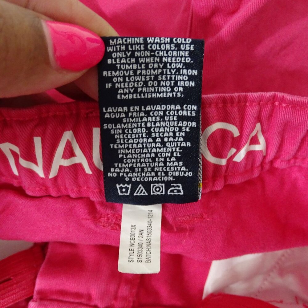 Nautica Girls Pink Cotton Shorts Size 4 Pocket Zipper Fly Preppy Casual Nautical - Picture 5 of 7